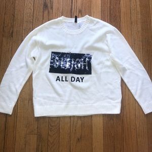 Sleigh/sleep all day sequin sweater